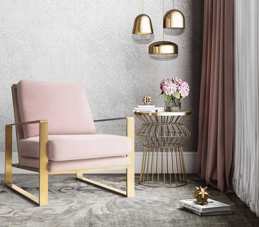 Morton Velvet Chair Blush