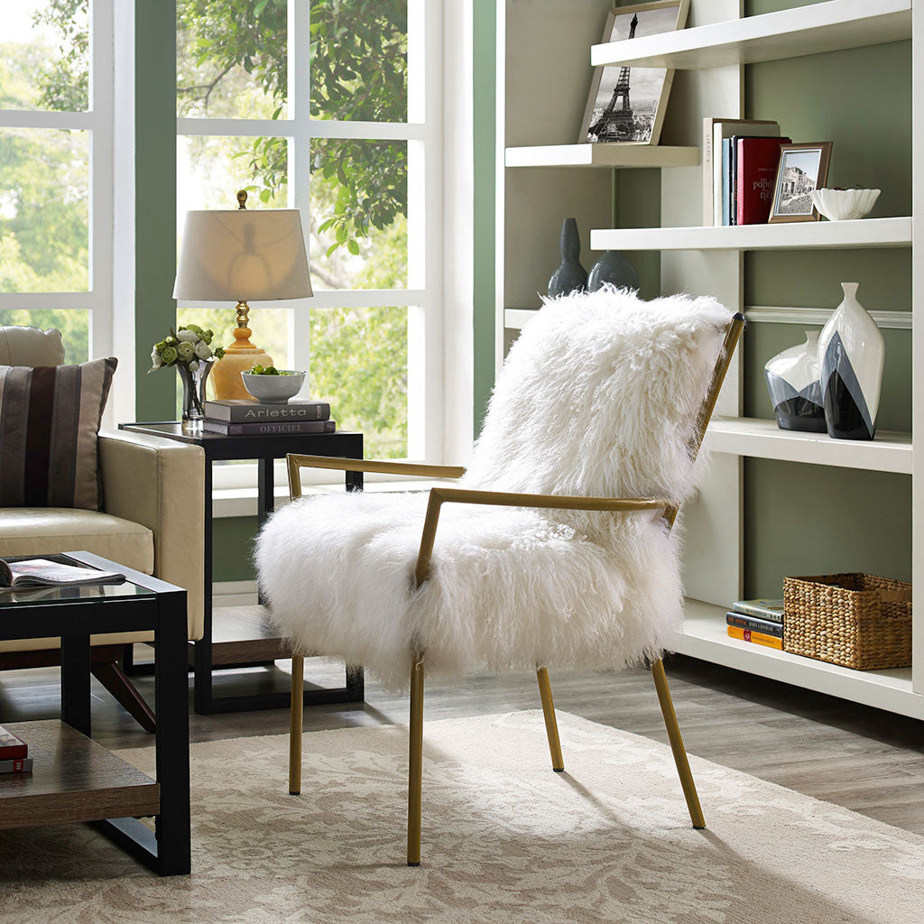 Leary Sheepskin Chair White