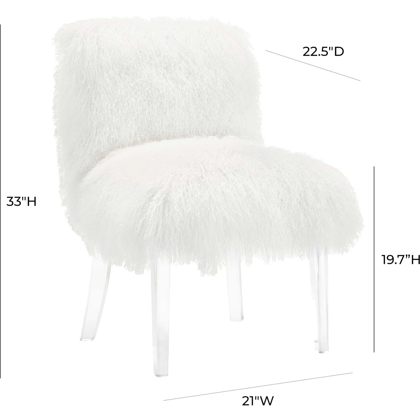 Sorel Sheepskin Lucite Chair White