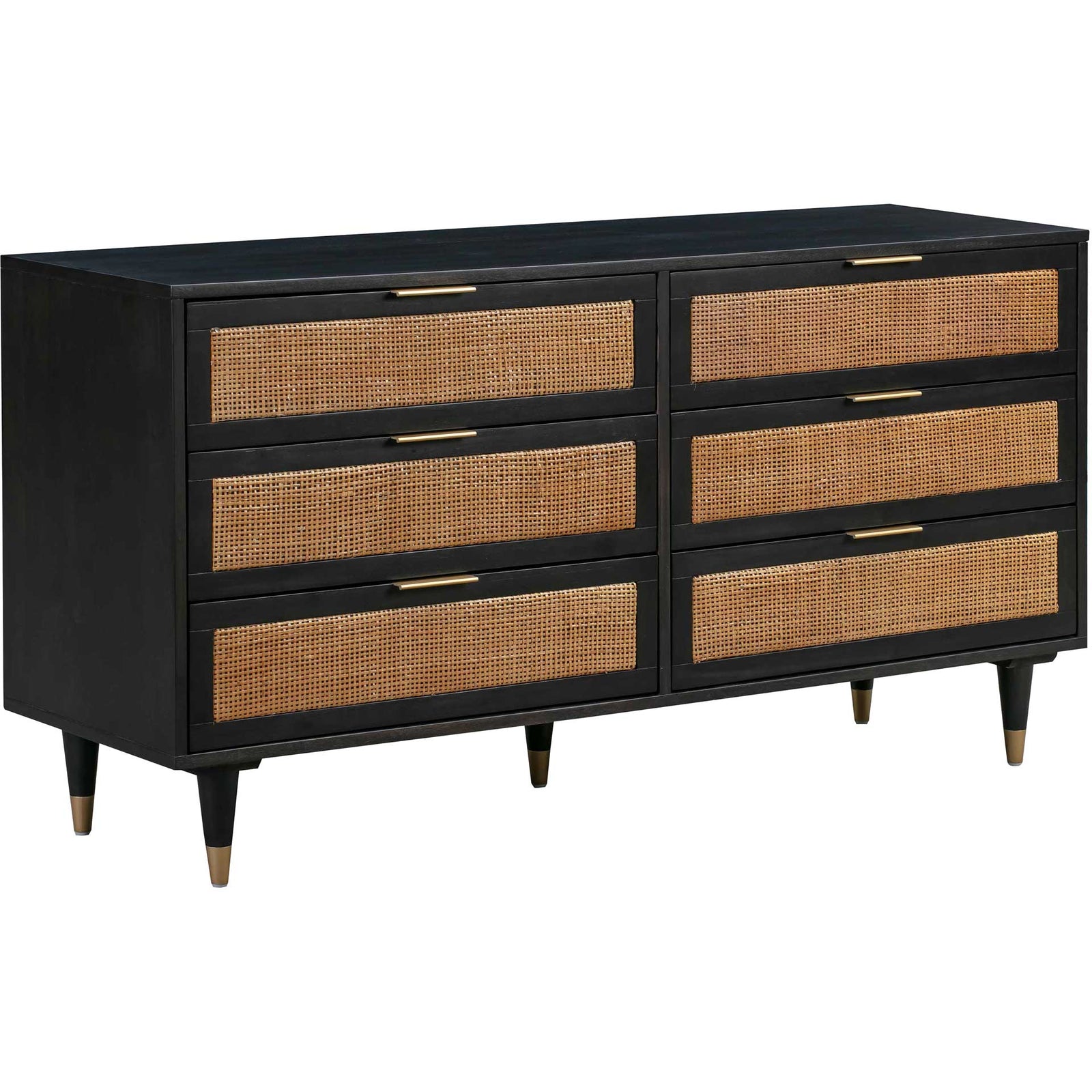 Sidney 6 Drawer Dresser Black
