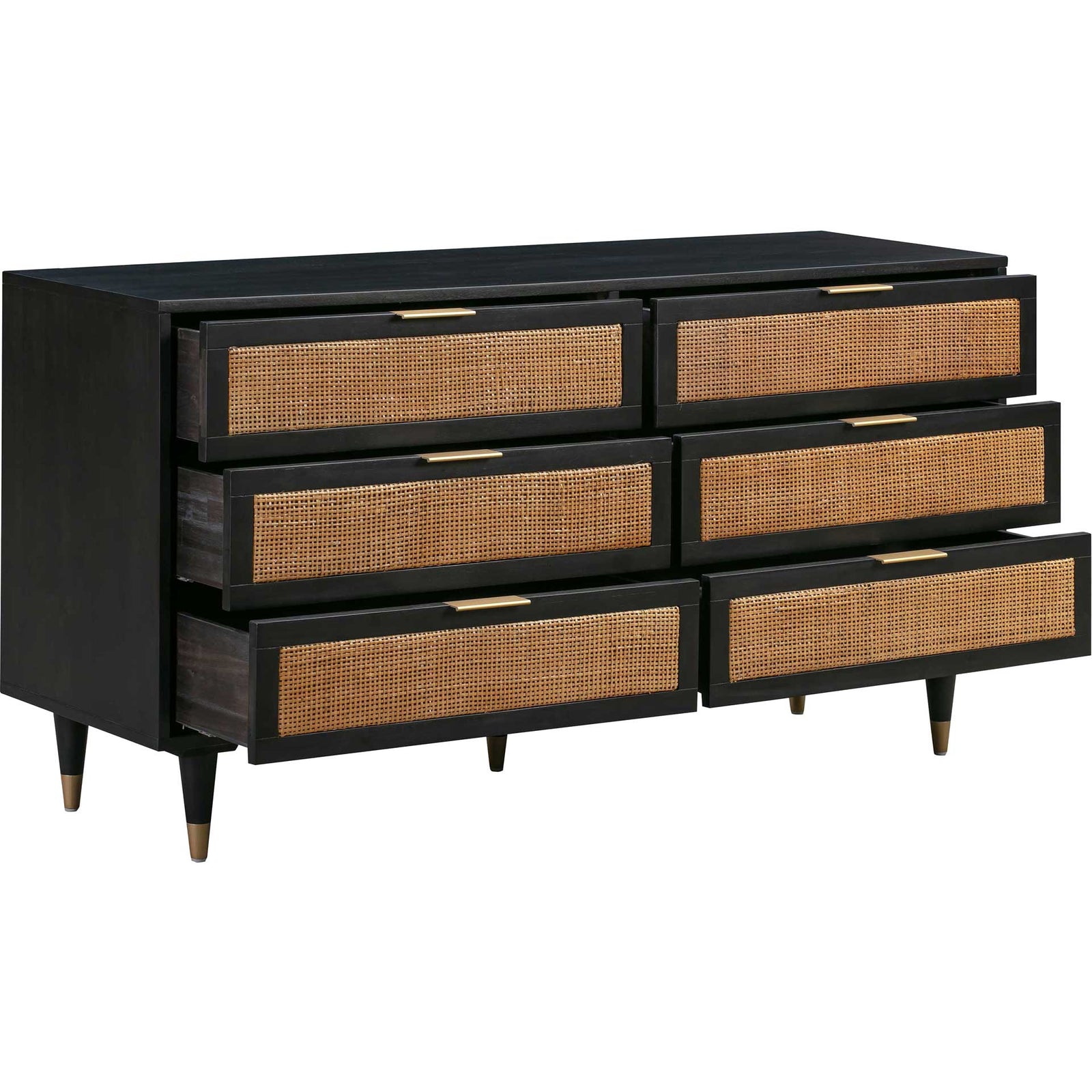 Sidney 6 Drawer Dresser Black