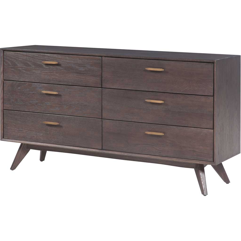 Lars Wooden 6 Drawer Dresser Oak/Oak Veneer