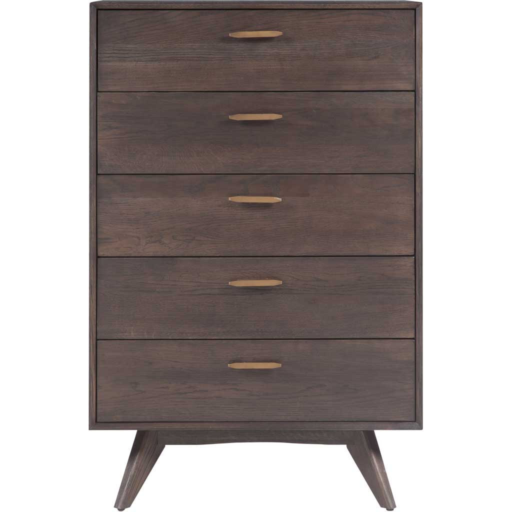 Lars Wooden 5 Drawer Chest Oak/Oak Veneer