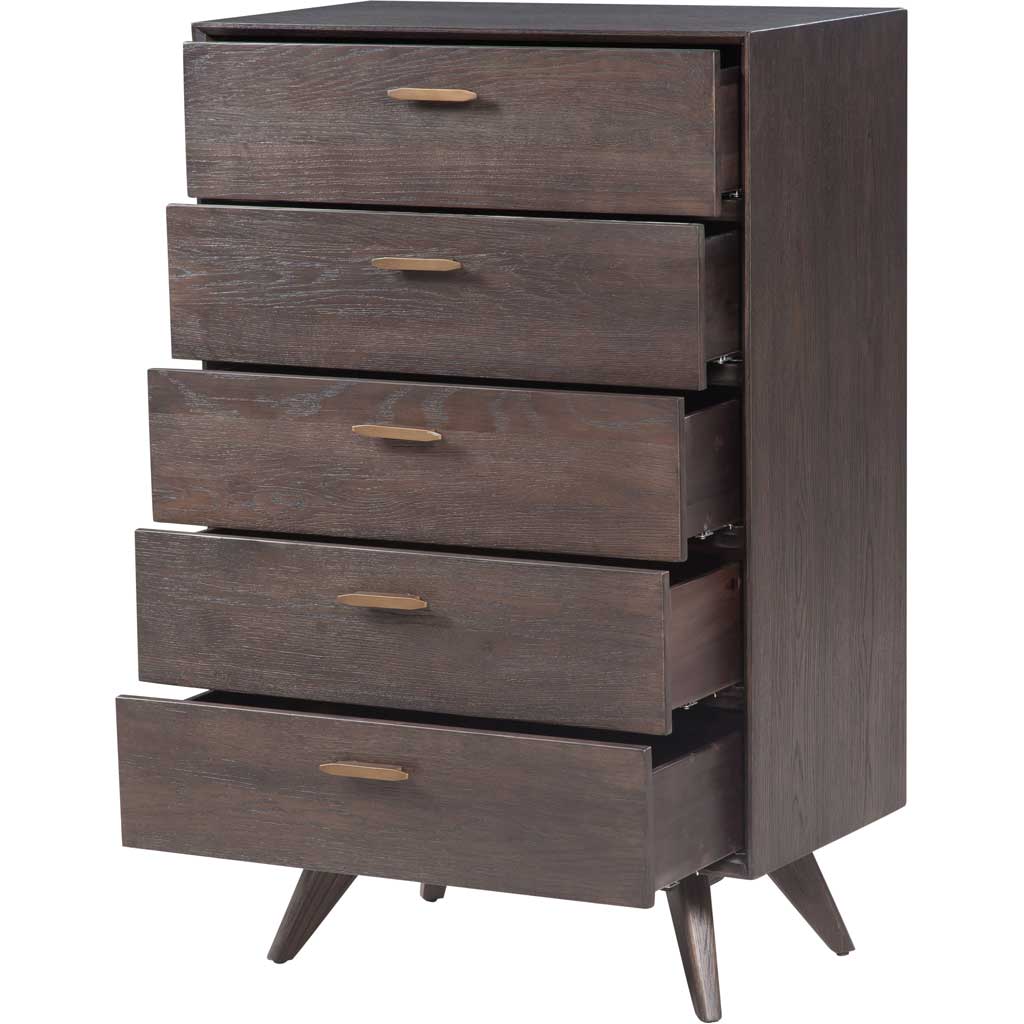 Lars Wooden 5 Drawer Chest Oak/Oak Veneer
