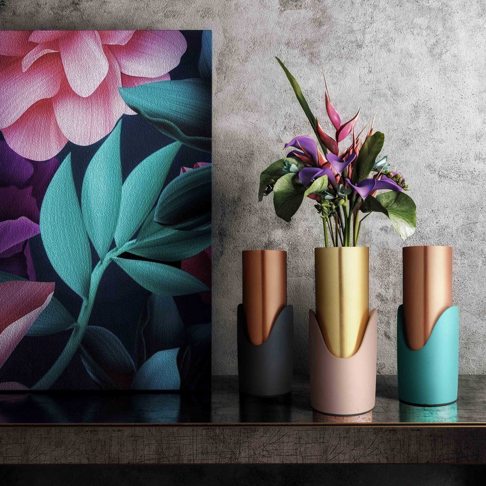 Grania Concrete Vase Gray