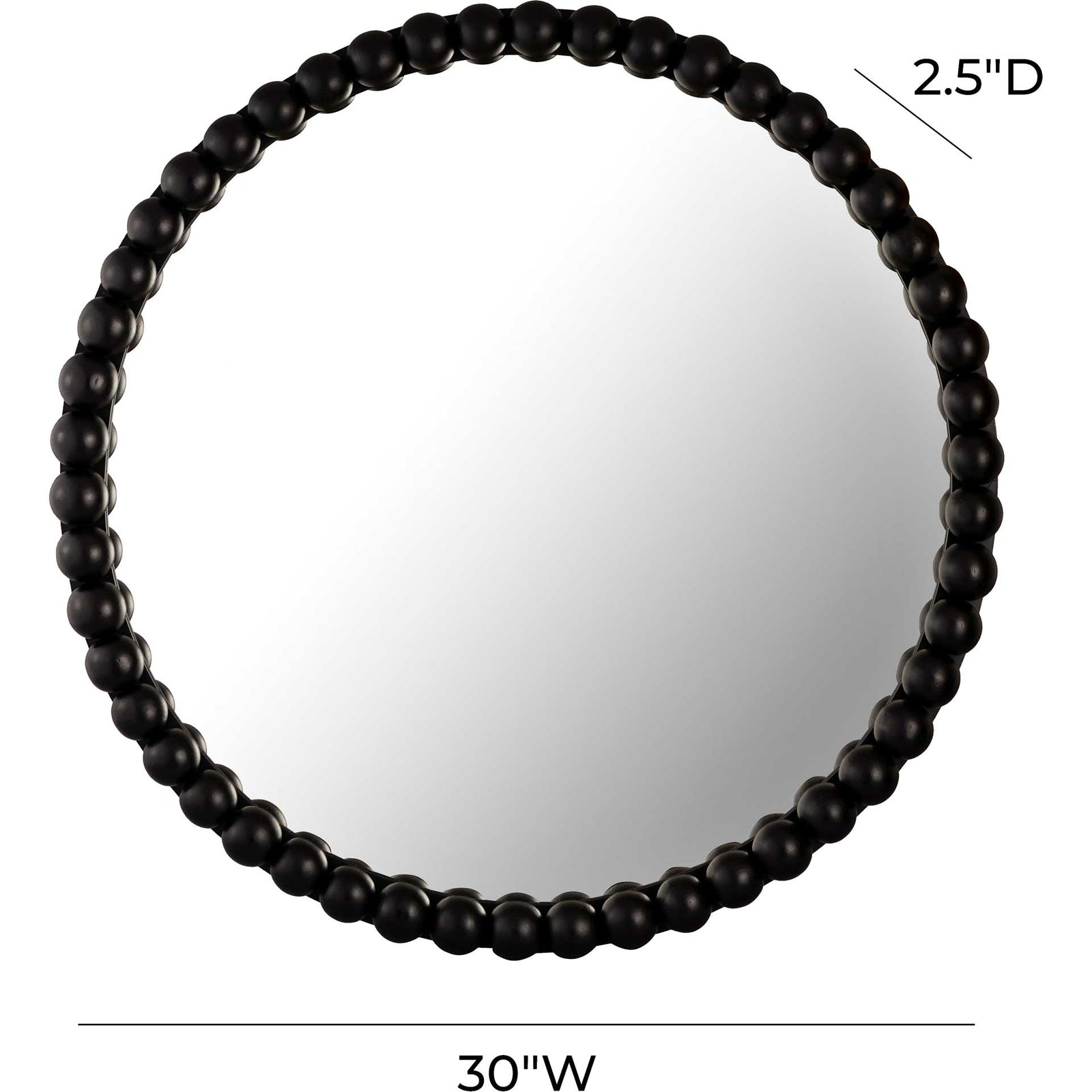 Baize Wooden Mirror Black