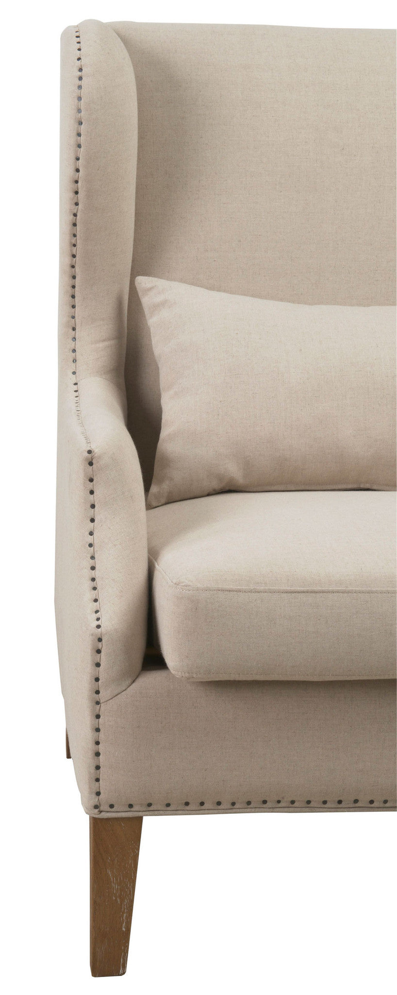 Desai Linen Wing Chair Beige