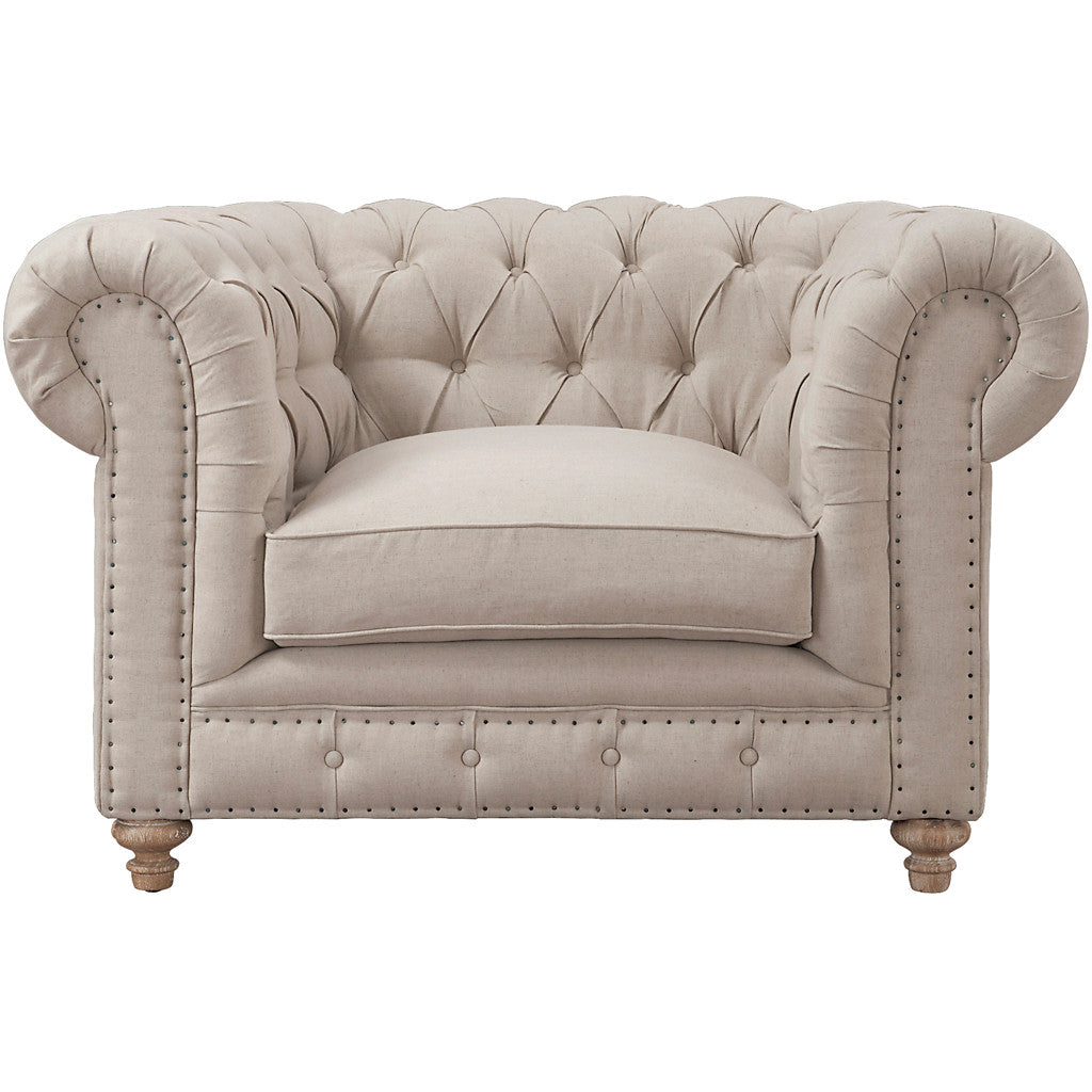 Oxby Beige Linen Chair