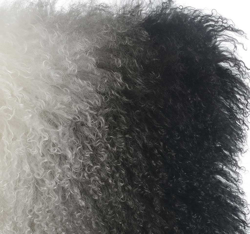 Tibetan Sheep Pillow White/Black