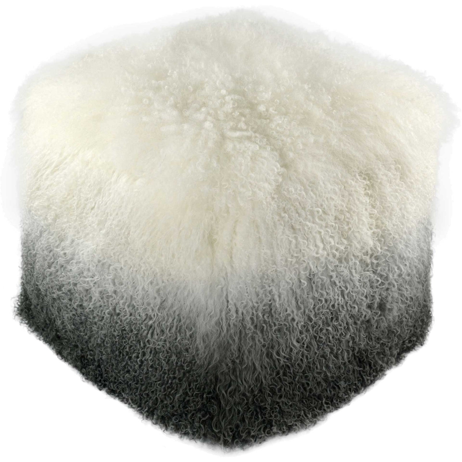 Tibetan Sheep Pouf White/Gray