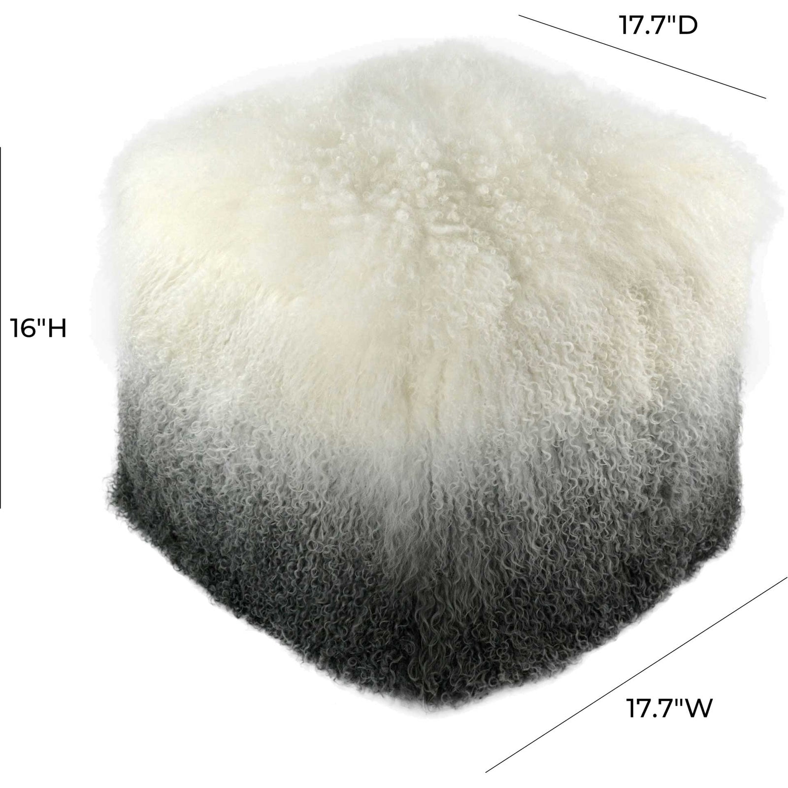 Tibetan Sheep Pouf White/Gray
