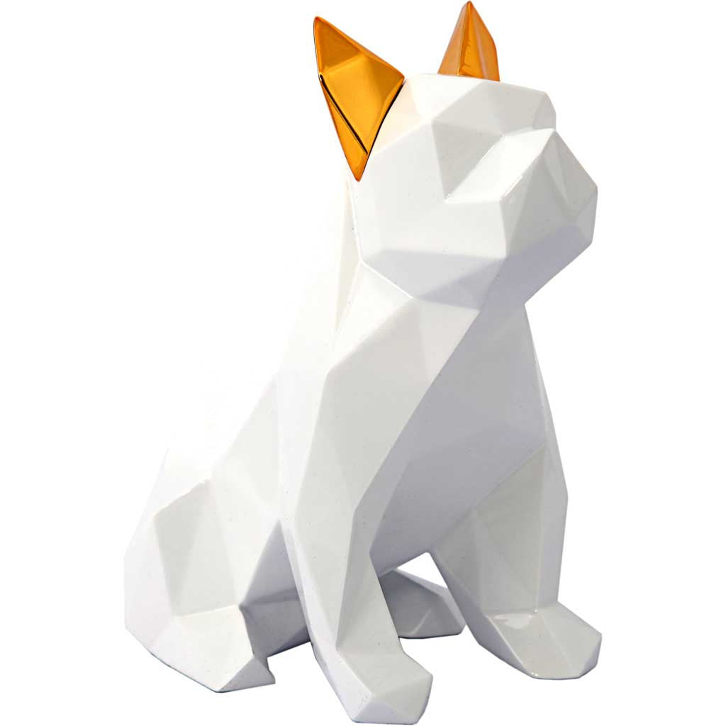 Mans Best Friend Sculpture White/Gold