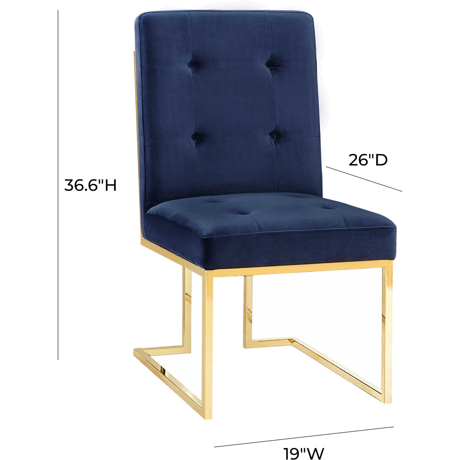 Akito Velvet Chair Navy (Set of 2)