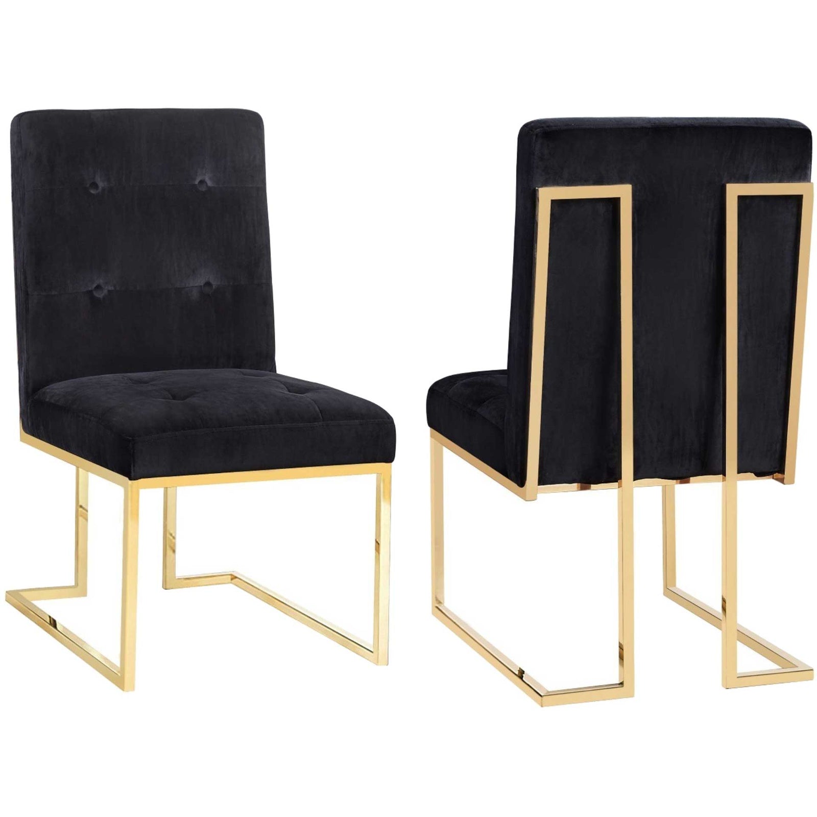 Akito Velvet Chair Black (Set of 2)