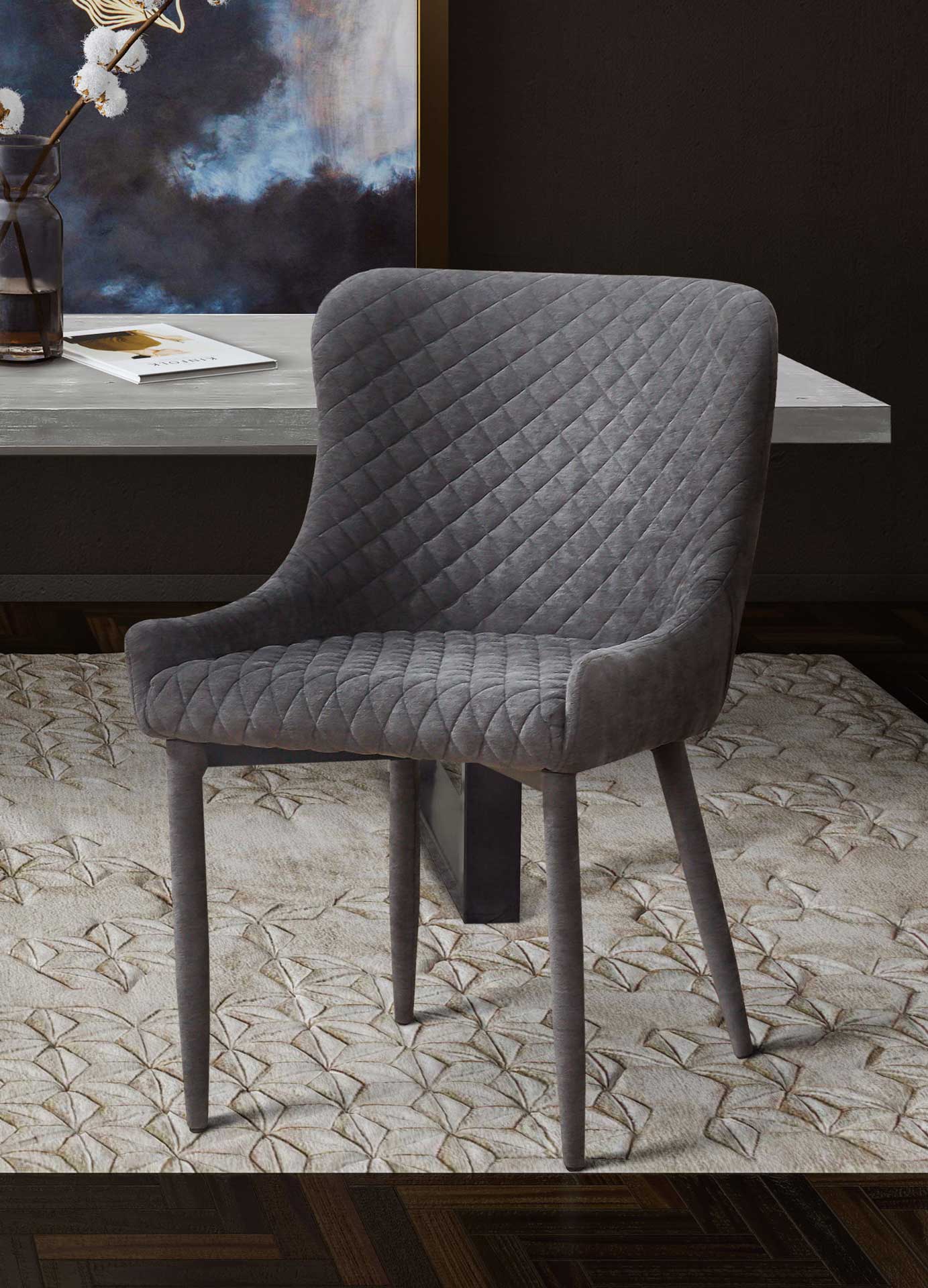 Dorian Velvet Chair Gray