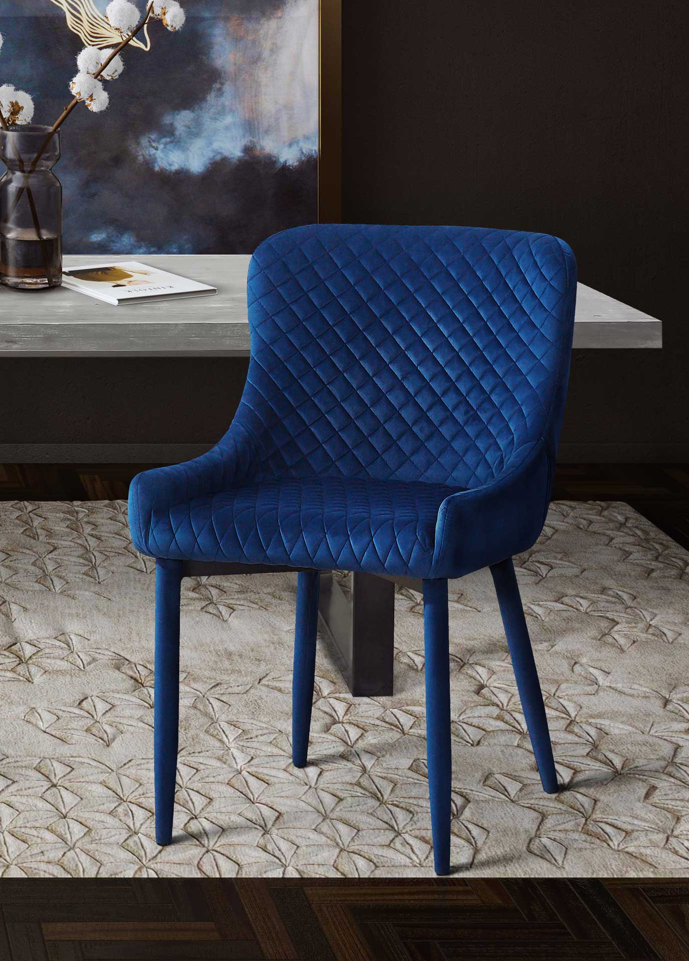 Dorian Velvet Chair Navy