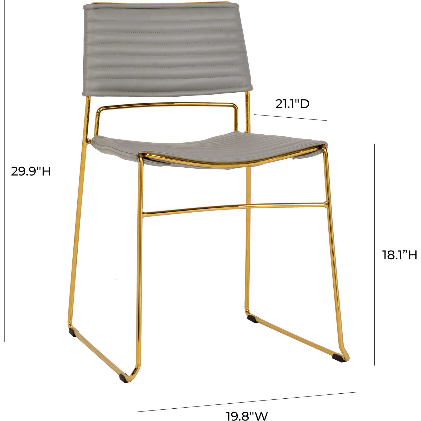 Donzel Vegan Leather Chair Gray (Set of 2)