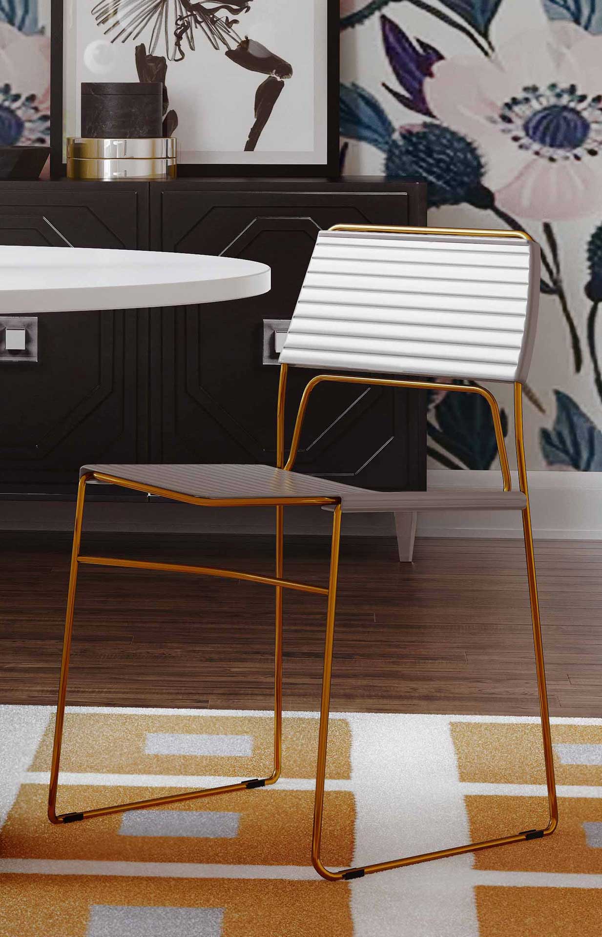 Donzel Vegan Leather Chair Gray (Set of 2)