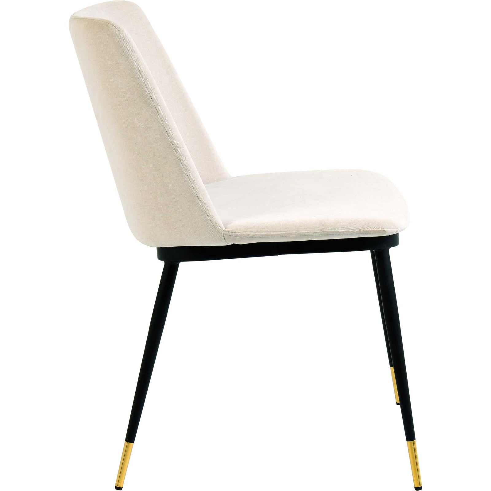 Eventide Gold Legs Velvet Chair Cream (Set of 2)