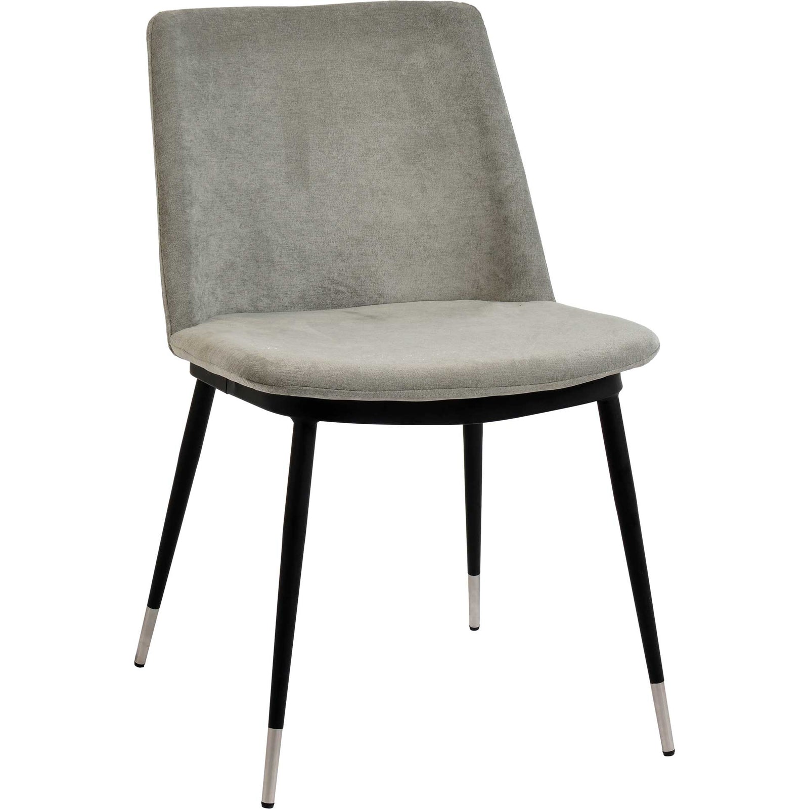 Eventide Silver Legs Velvet Chair Gray (Set of 2)