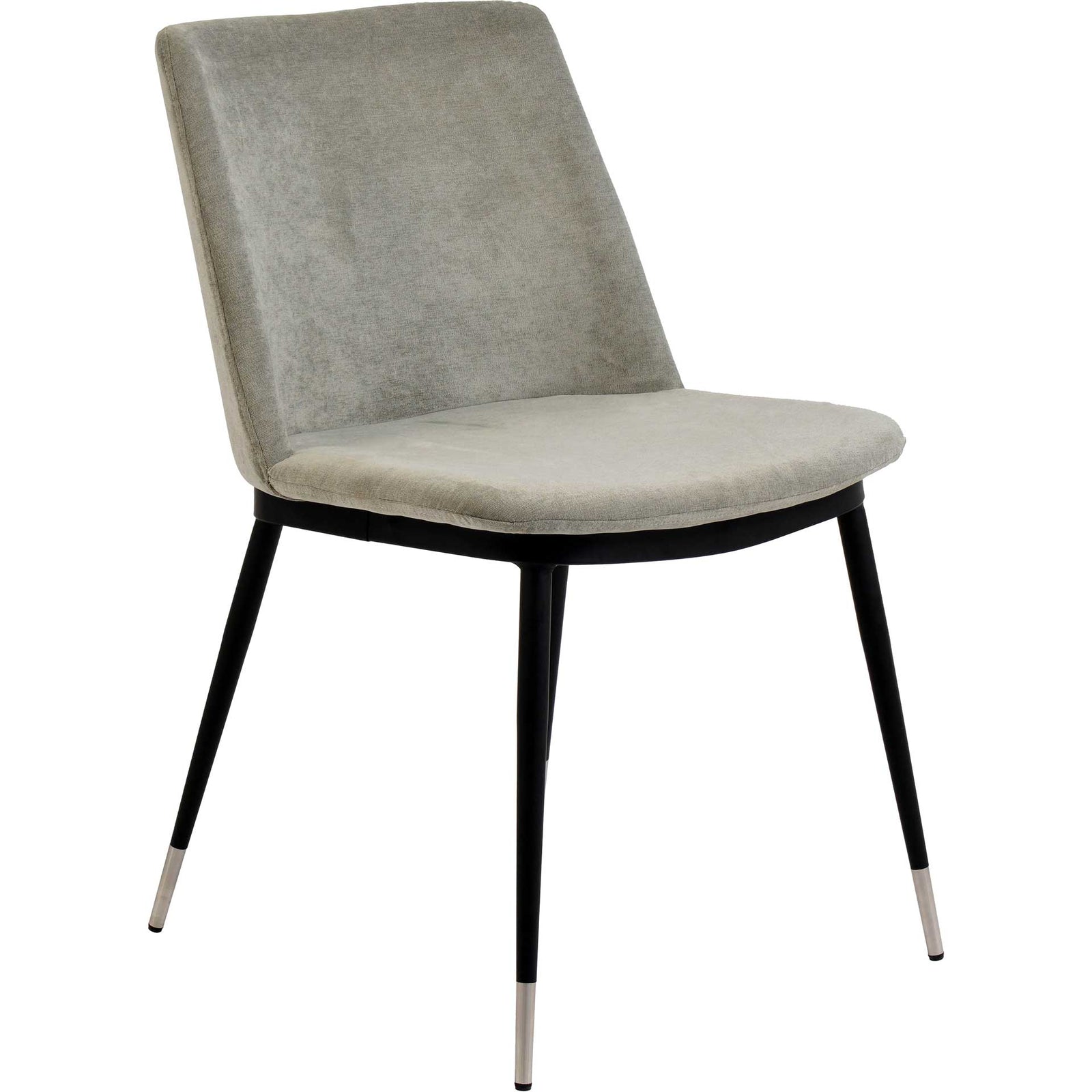 Eventide Silver Legs Velvet Chair Gray (Set of 2)