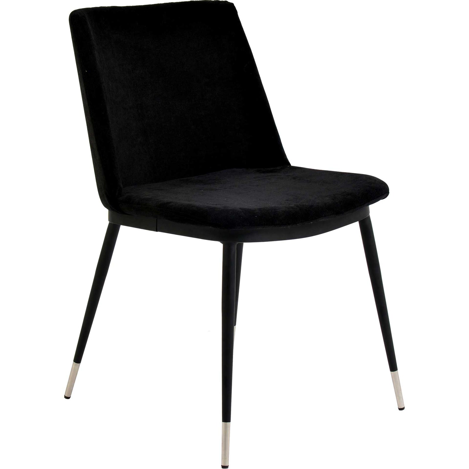 Eventide Silver Legs Velvet Chair Black (Set of 2)