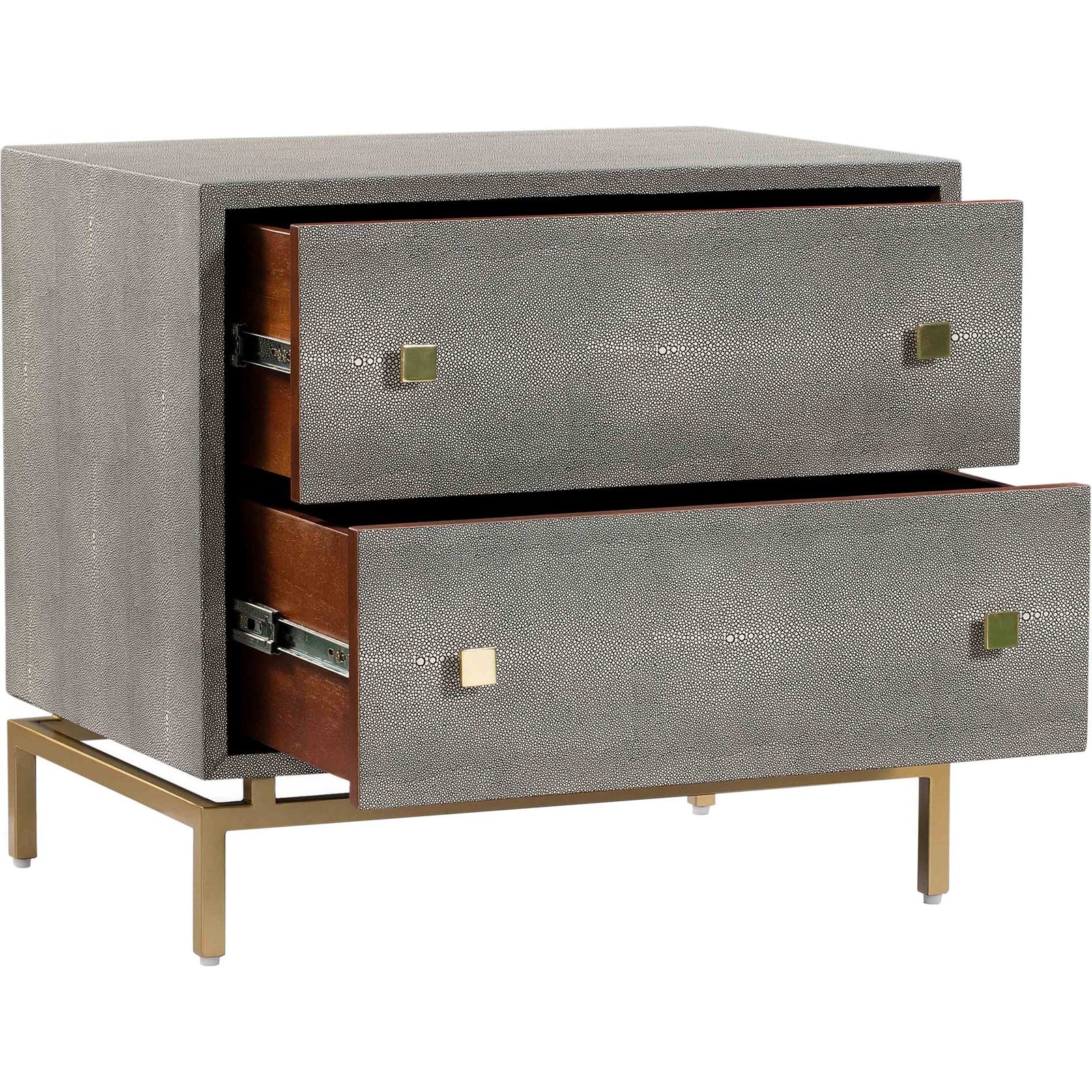 Pedro Shagreen Nightstand Gray