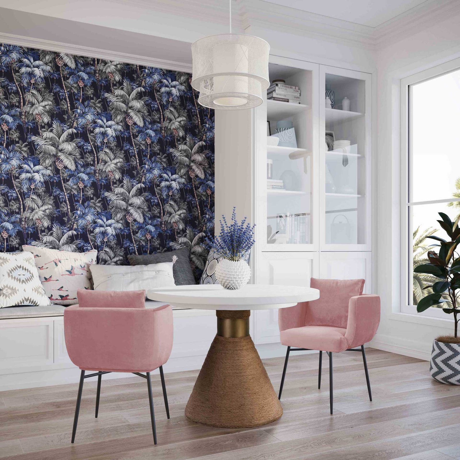 Riley Natural Rope Round Table White