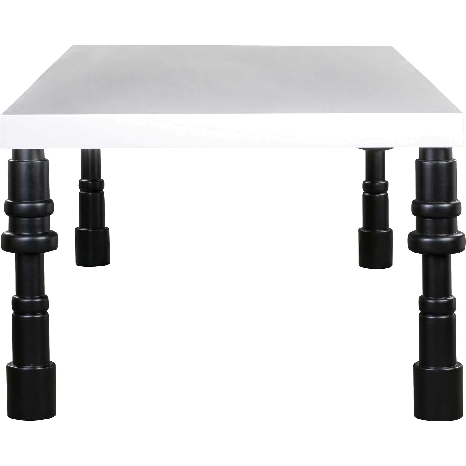 Spool Gloss Lacquer Dining Table White
