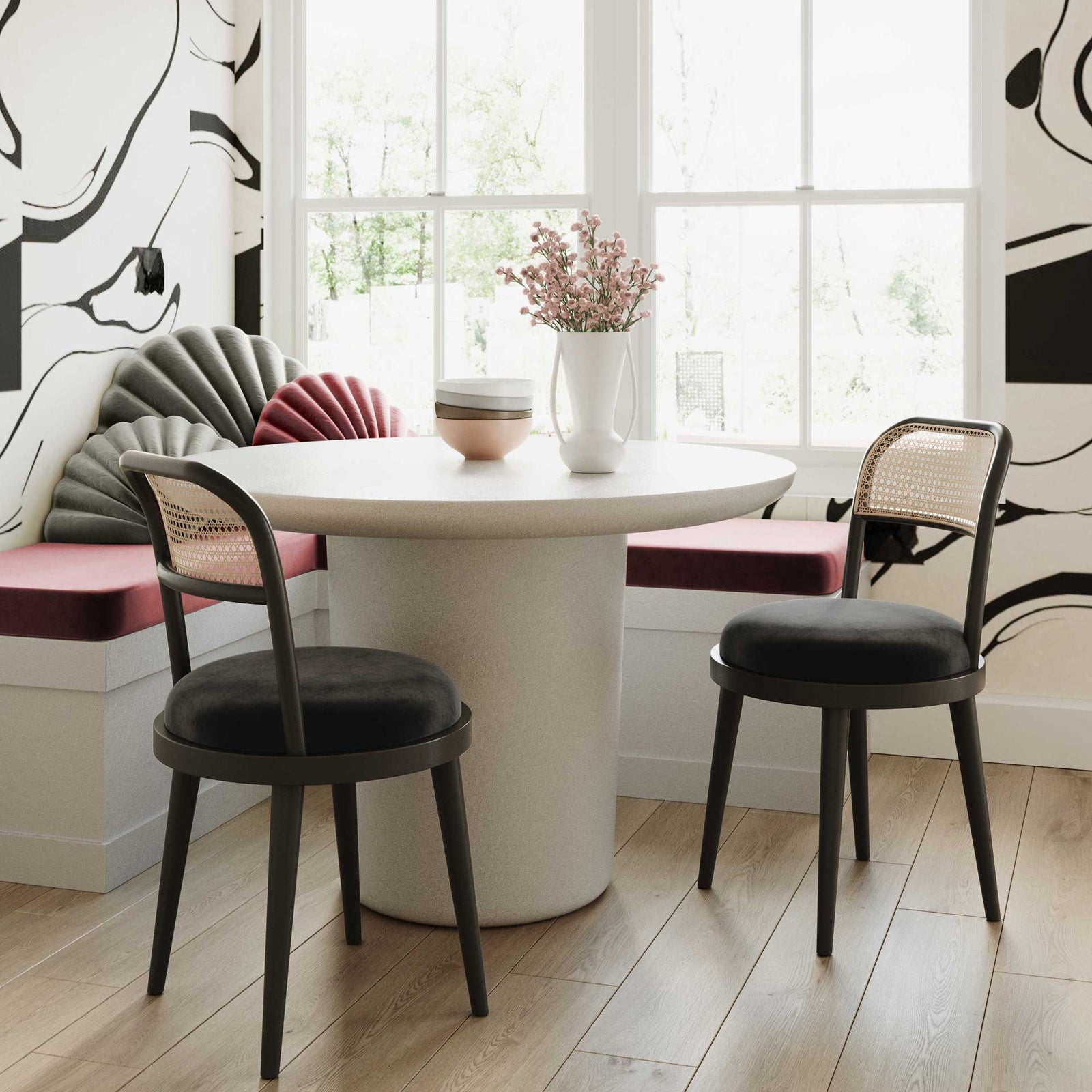 Brandon Cane Dining Chair Black