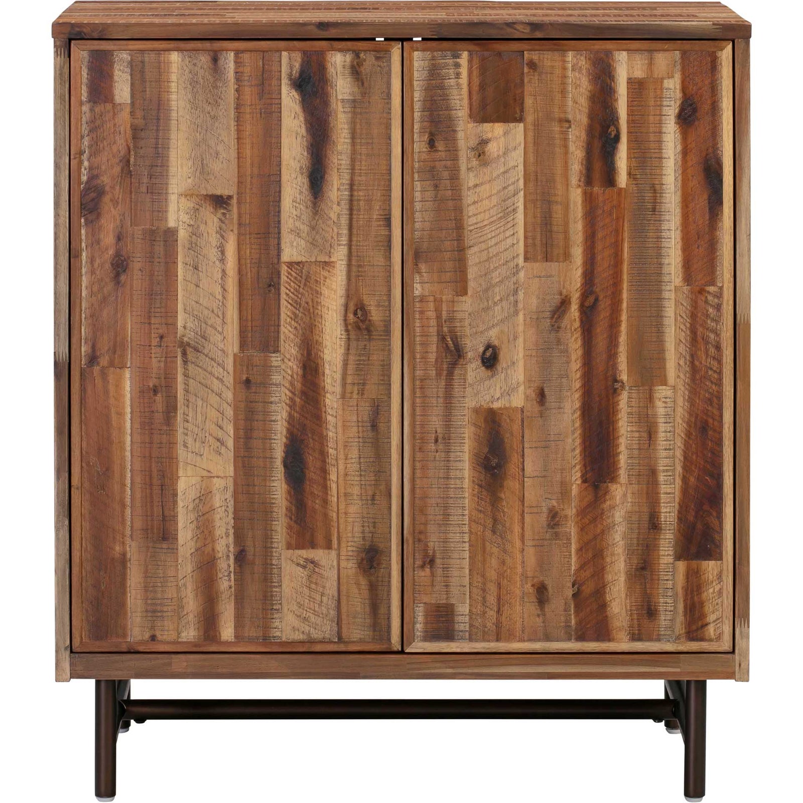 Boston Wooden Bar Cabinet Rustic/Dark Brown