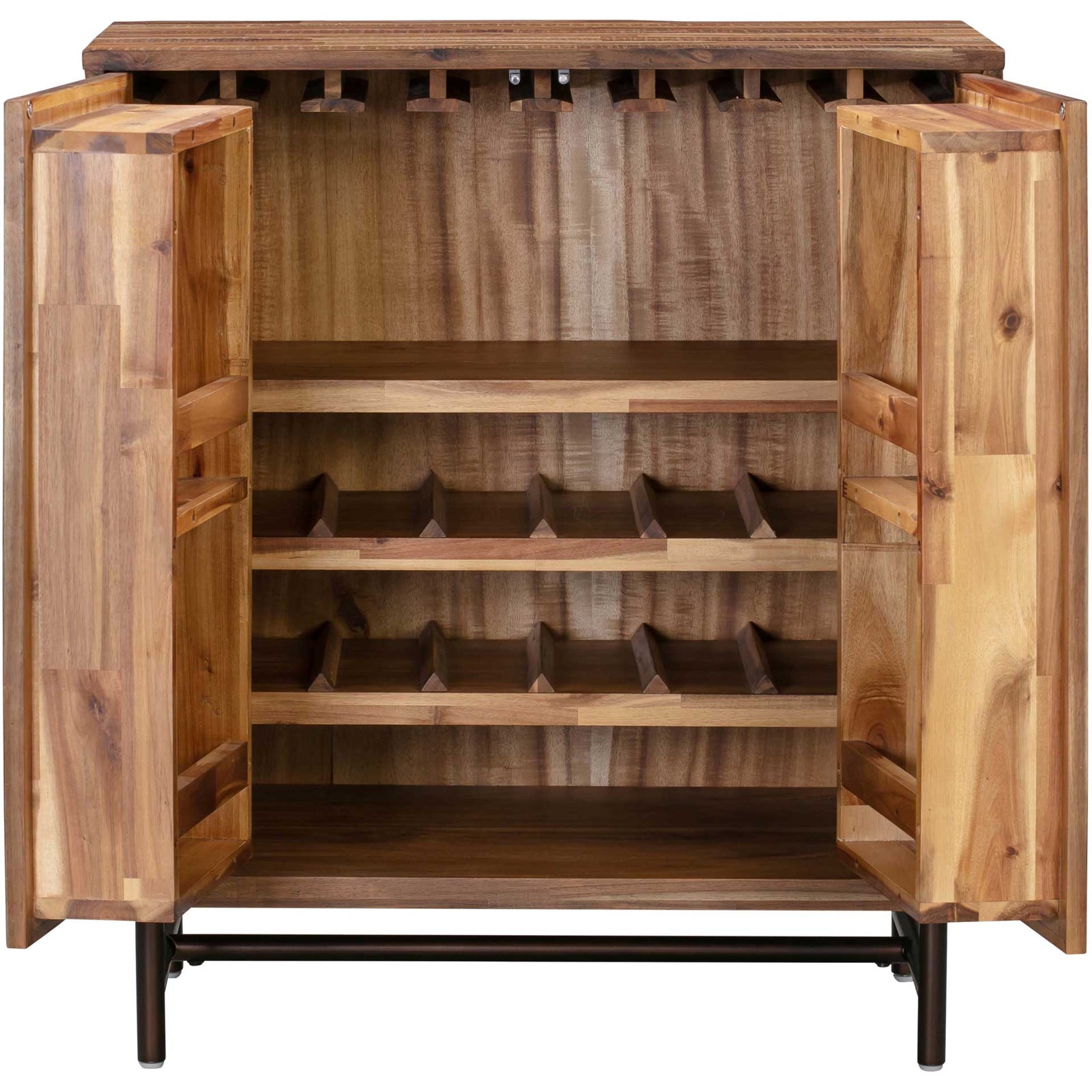 Boston Wooden Bar Cabinet Rustic/Dark Brown