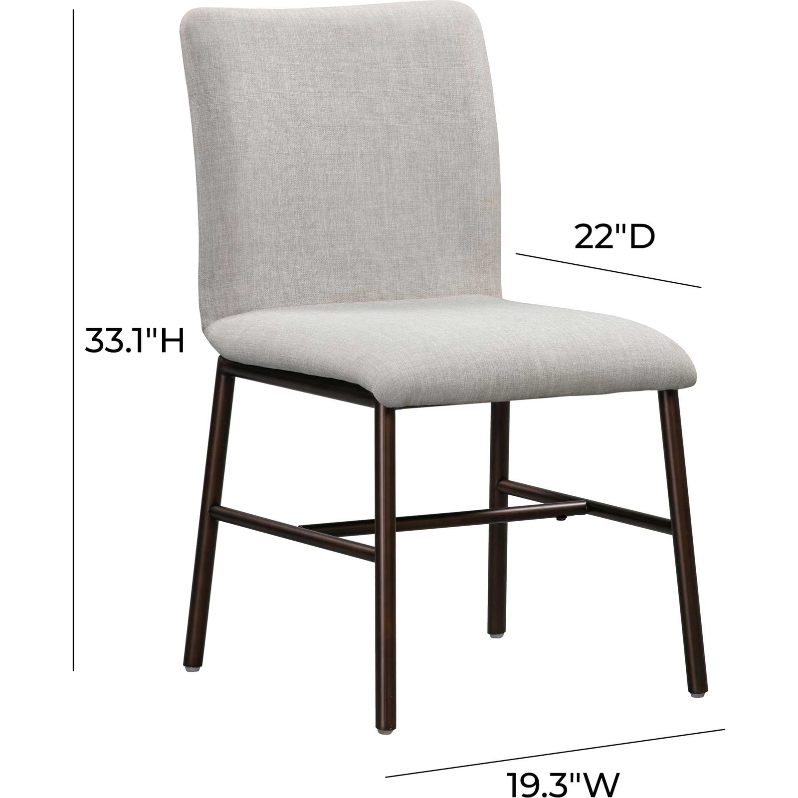 Boston Upholstered Dining Chair Taupe (Set of 2)