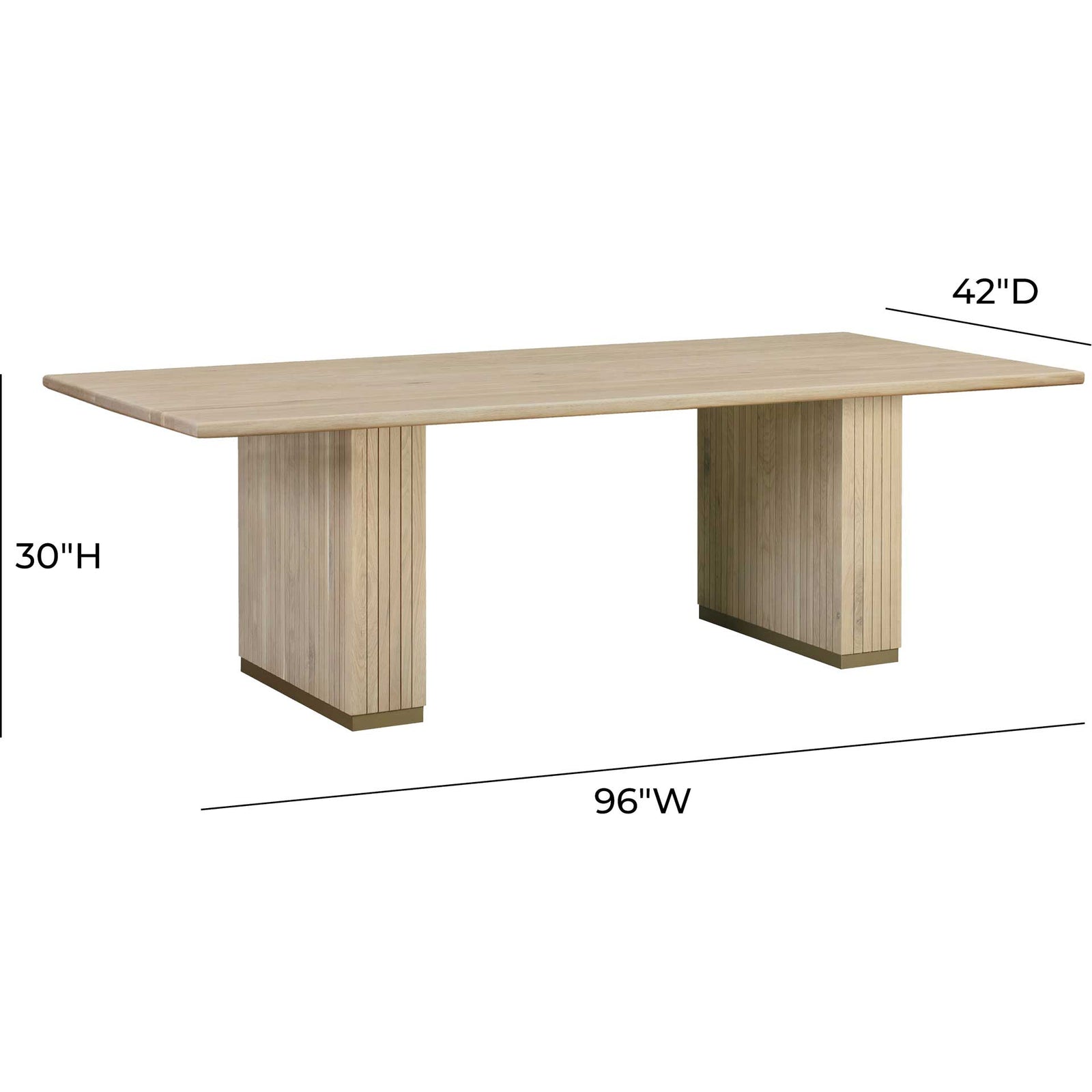 Chance Ash Wood Rectangular Dining Table Natural
