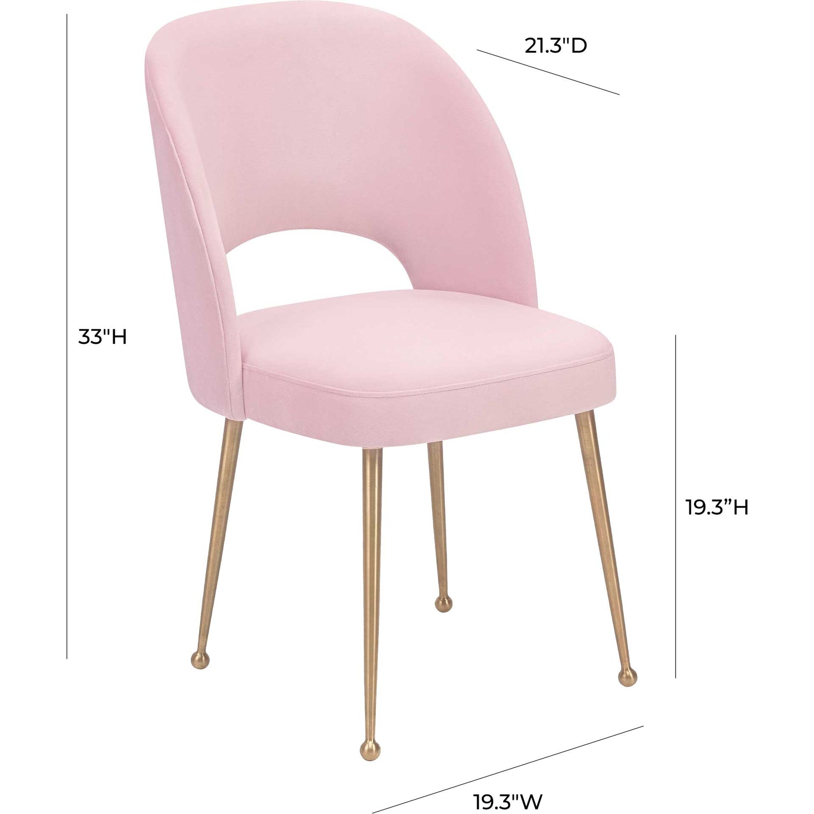 Swift Velvet Chair Blush