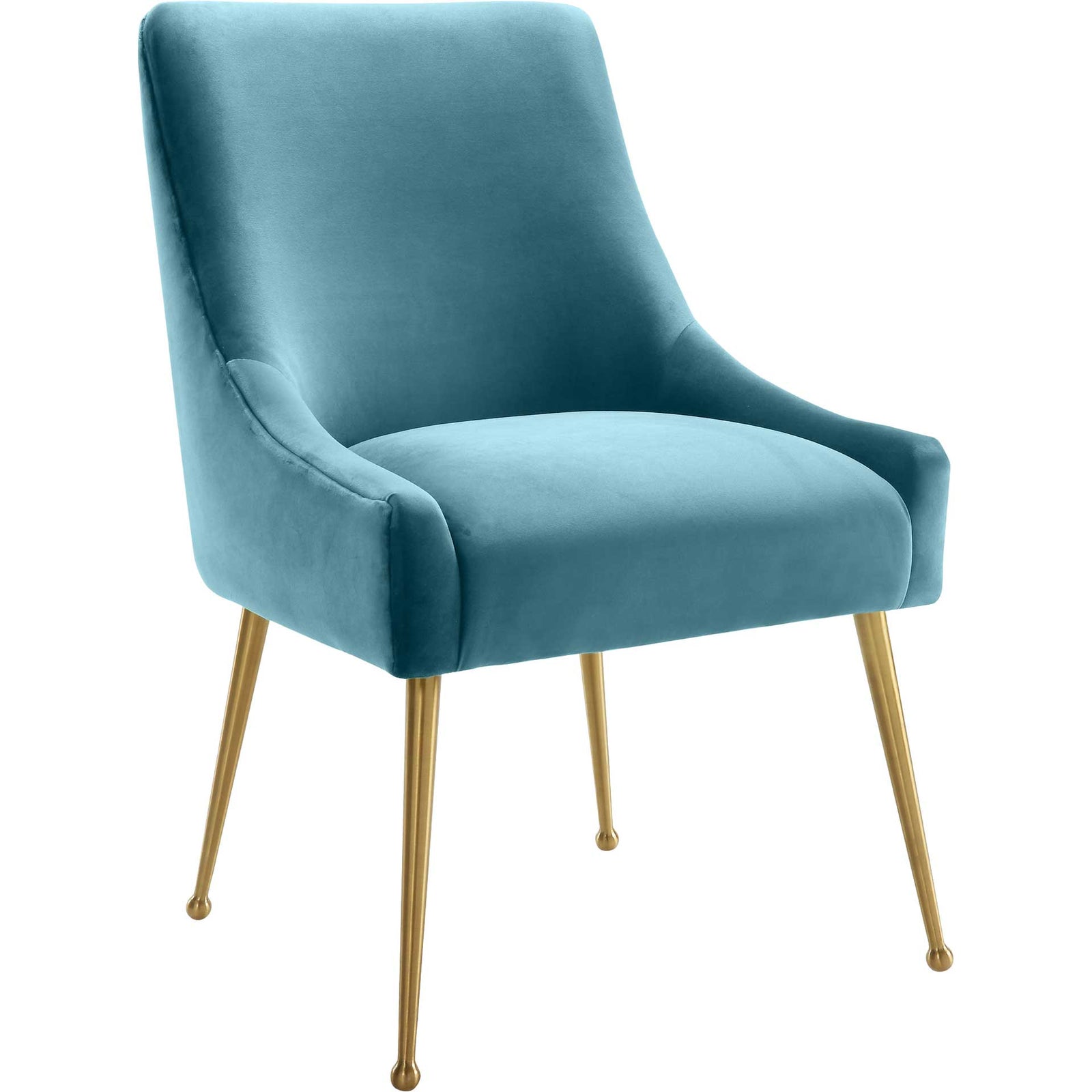 Bordeaux Velvet Side Chair Sea Blue