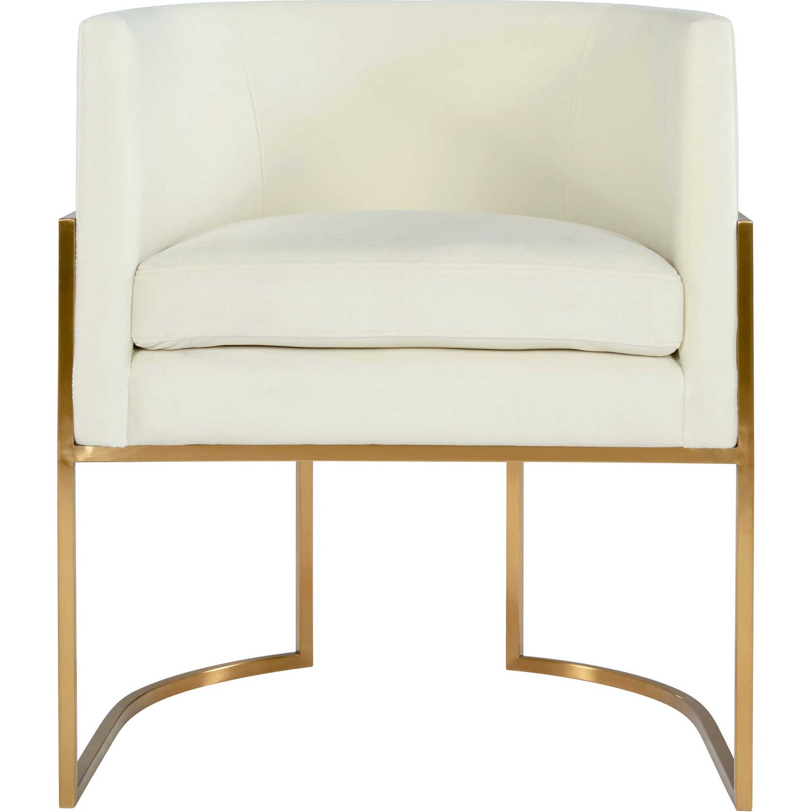 Gianni Gold Leg Velvet Dining Chair Cream