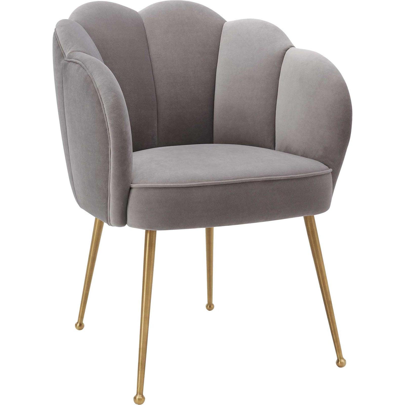 Pebbles Velvet Dining Chair Gray