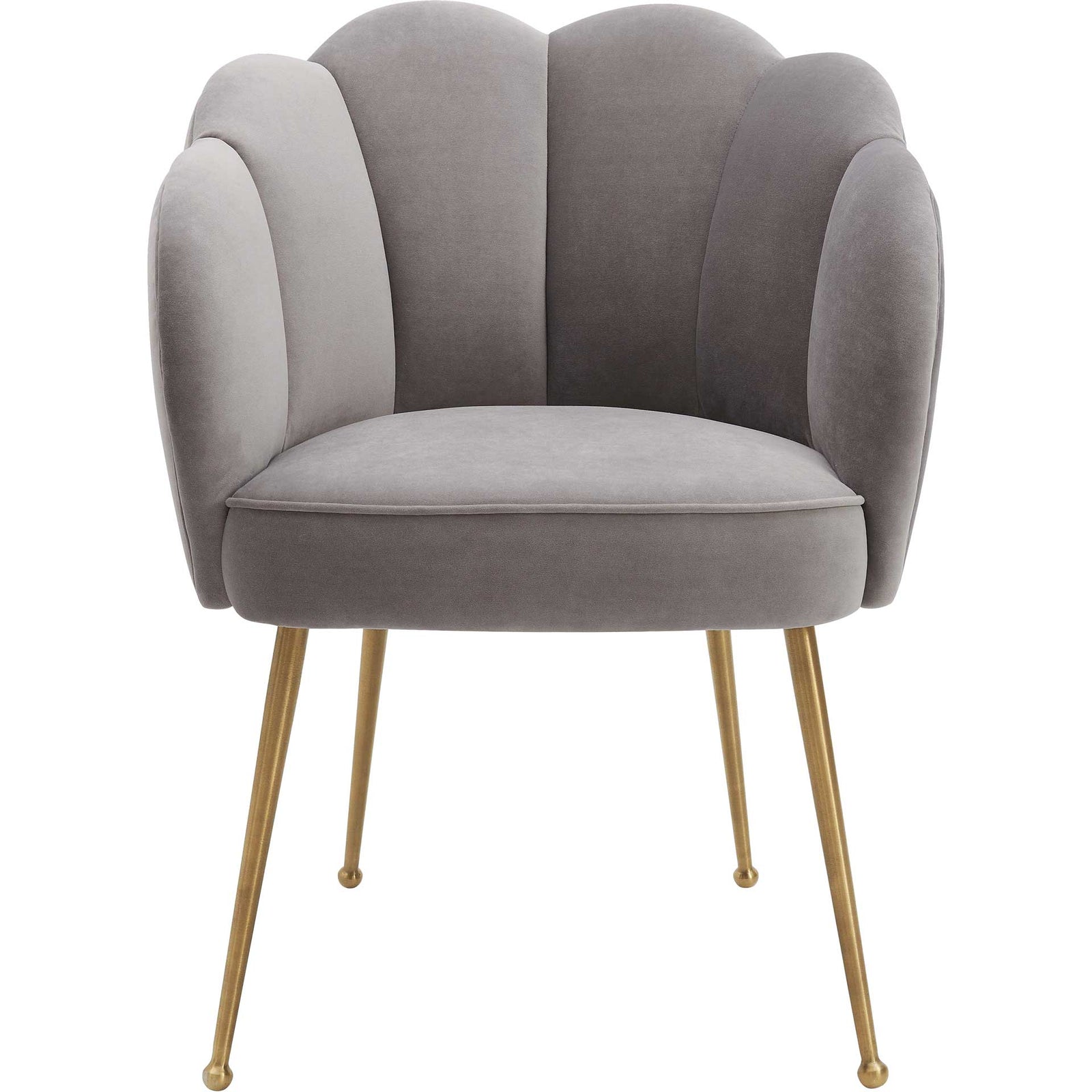 Pebbles Velvet Dining Chair Gray