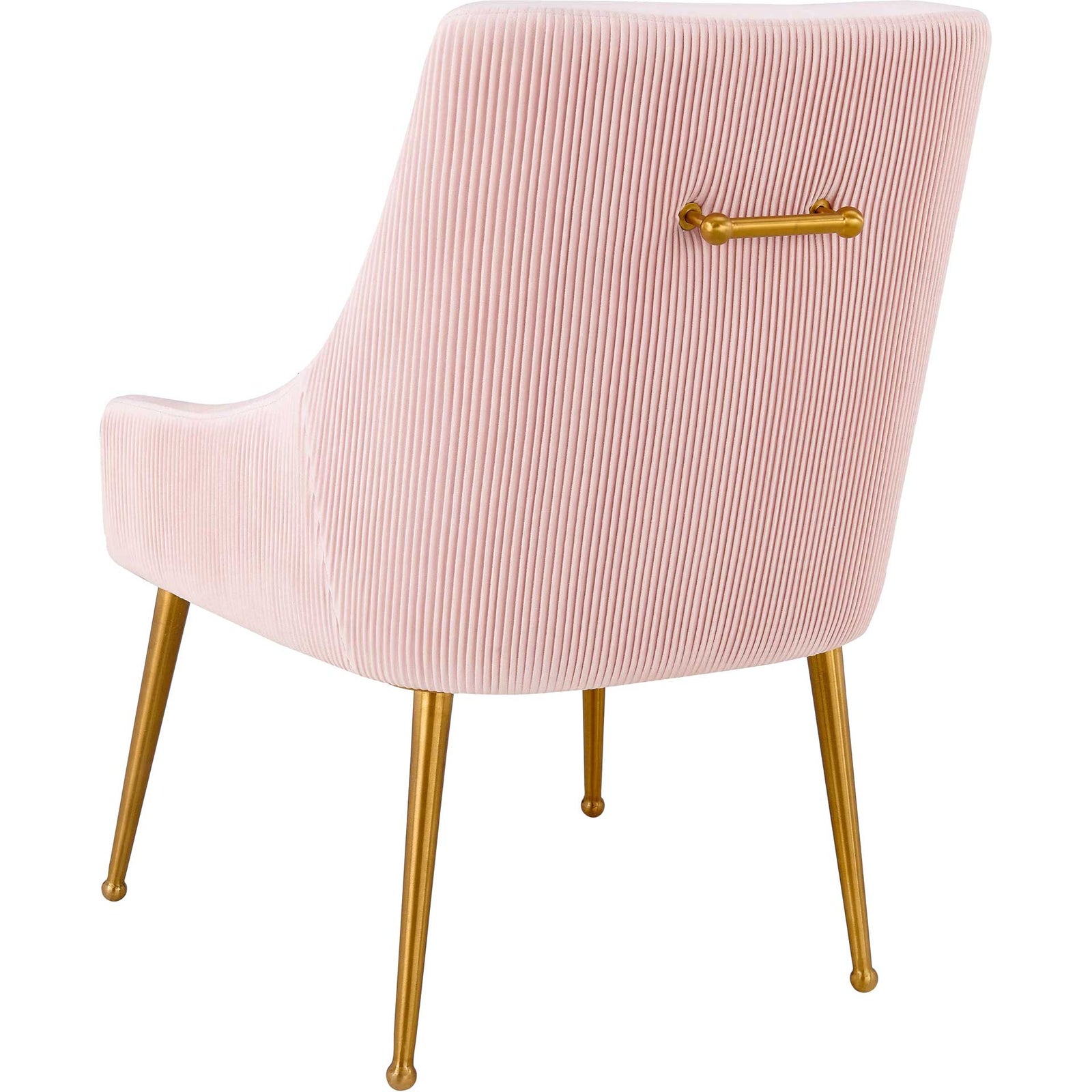Bordeaux Pleated Velvet Side Chair Blush