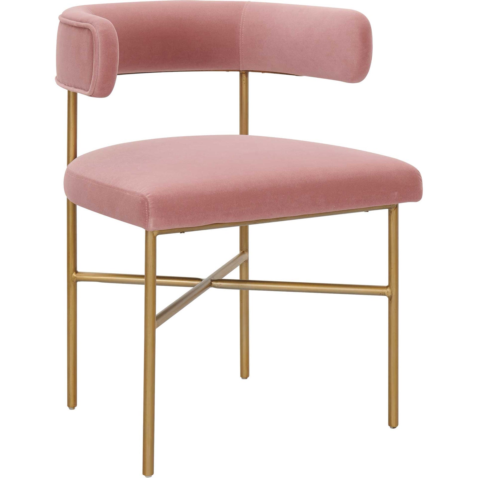 Kira Performance Velvet Chair Blush