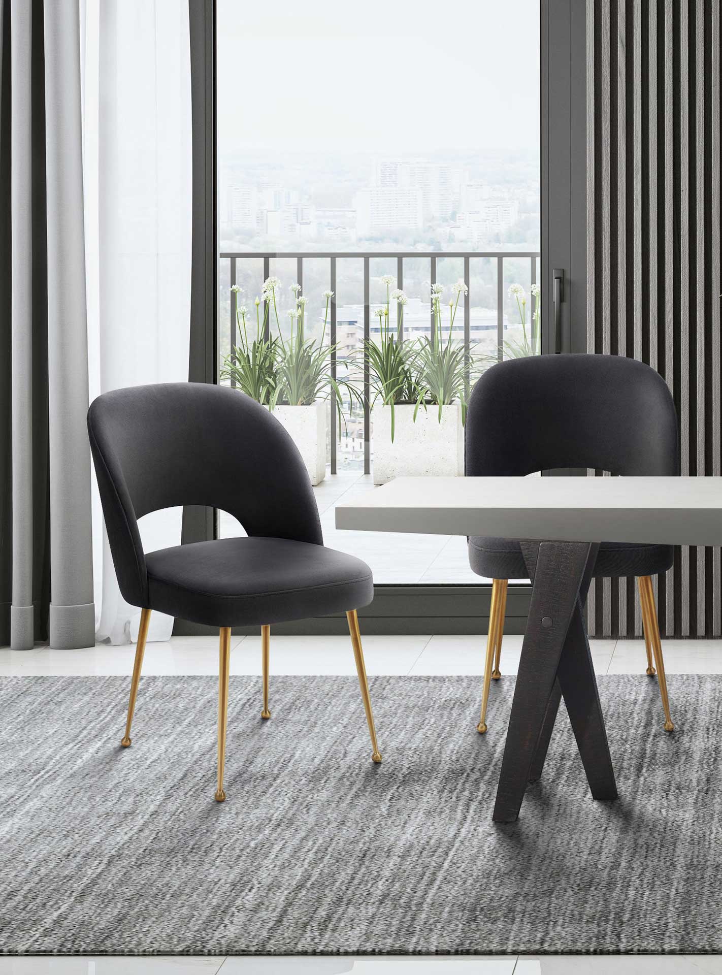Swift Velvet Chair Dark Gray