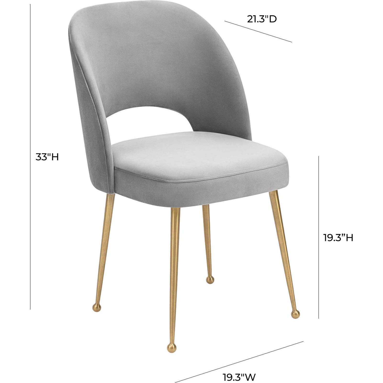 Swift Velvet Chair Light Gray