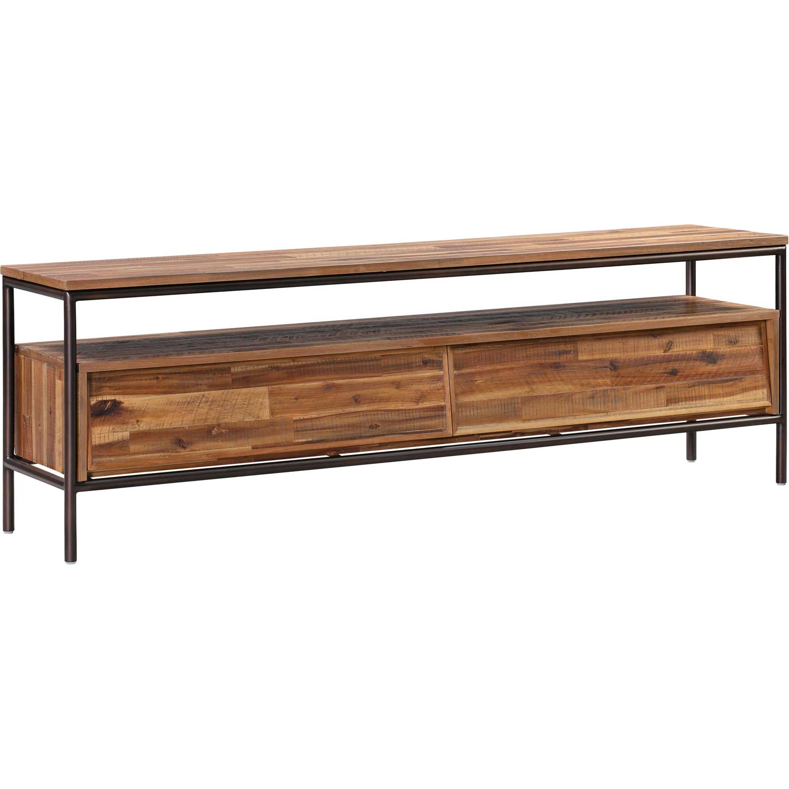 Boston Wooden TV Stand Rustic/Dark Brown