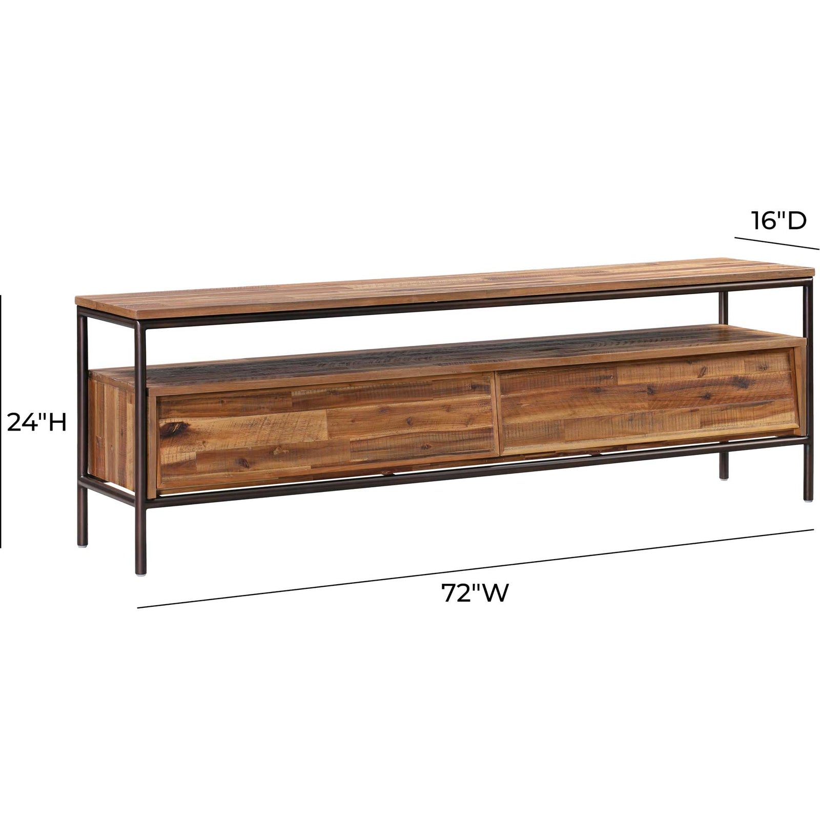 Boston Wooden TV Stand Rustic/Dark Brown