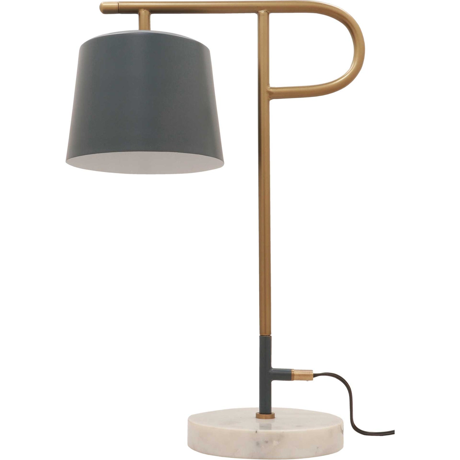 Barlett Marble Base Table Lamp Antique Brass/Ocean Gray