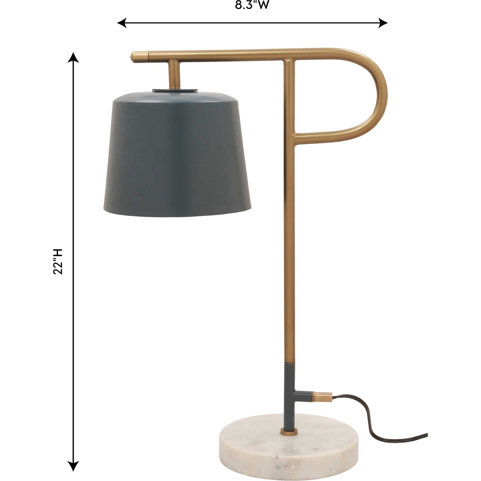 Barlett Marble Base Table Lamp Antique Brass/Ocean Gray