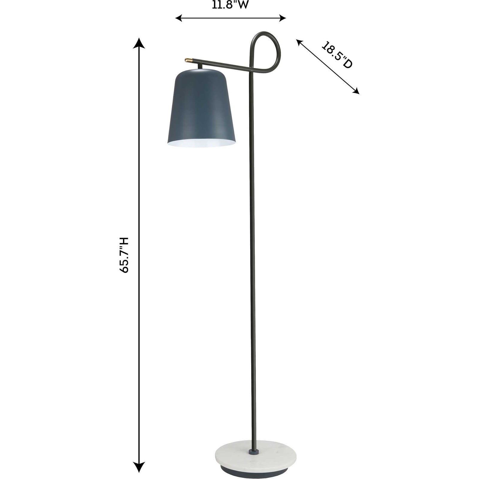 Barlett Marble Base Floor Lamp Ocean Gray/Olive