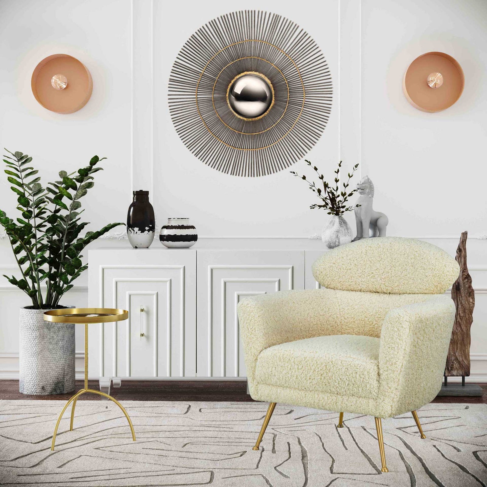 Monroe Round Wall Sconce Blush