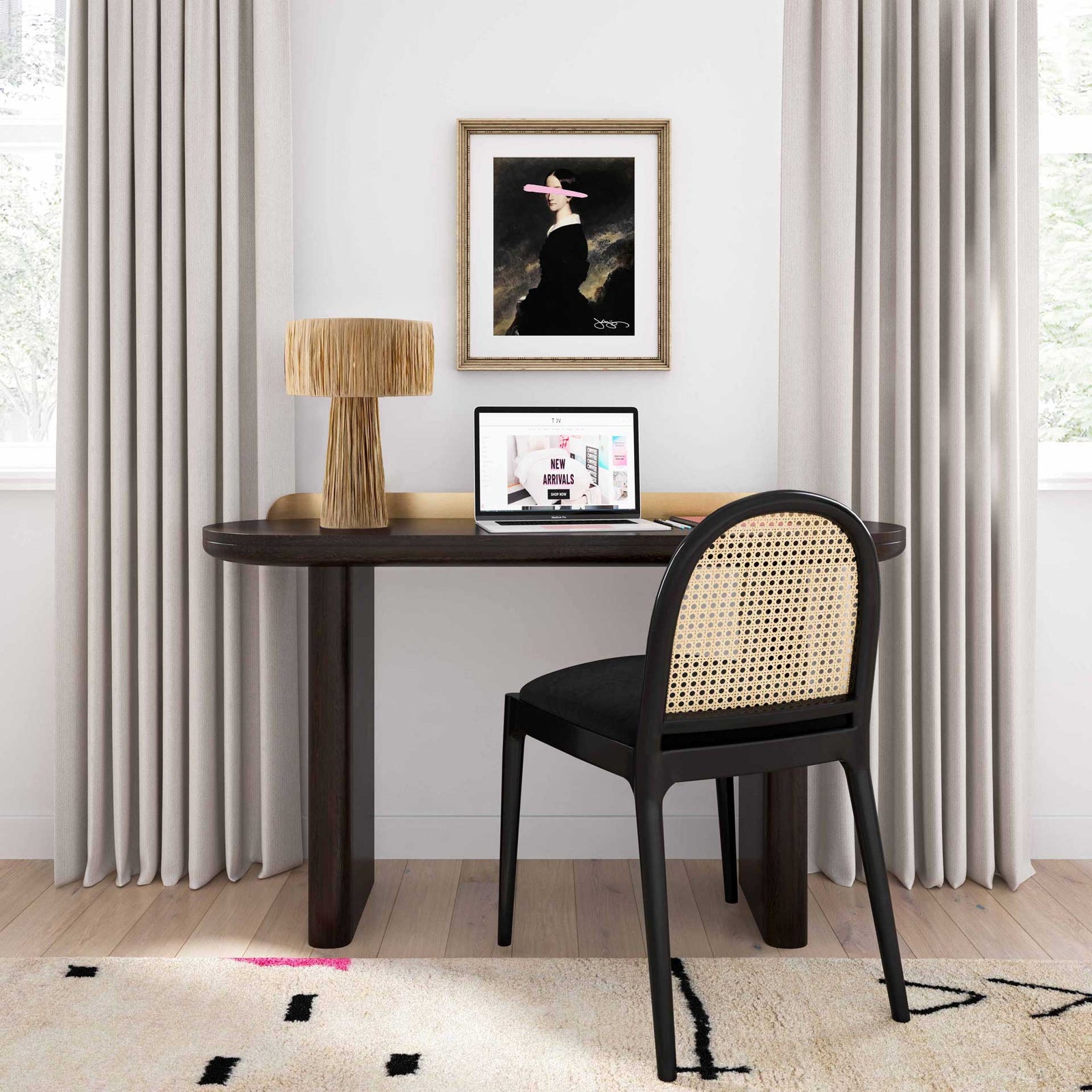 Shannon Rafia Table Lamp Natural